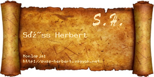 Süss Herbert névjegykártya